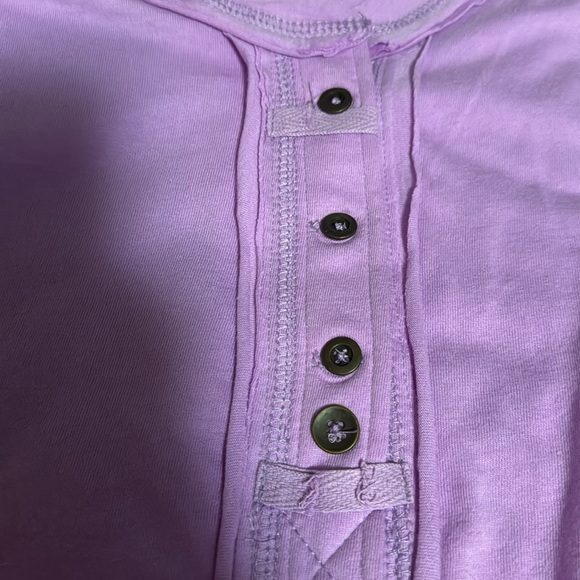 Zenana Top Dark Lavender 1/4 Button down Short Sleeves NWOT - Picture 3 of 10